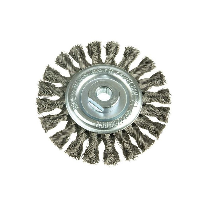 Lessmann Knot Wheel Brush 115 x 14mm M14 Bore, 0.50 Steel Wire Lessmann - Town Tools