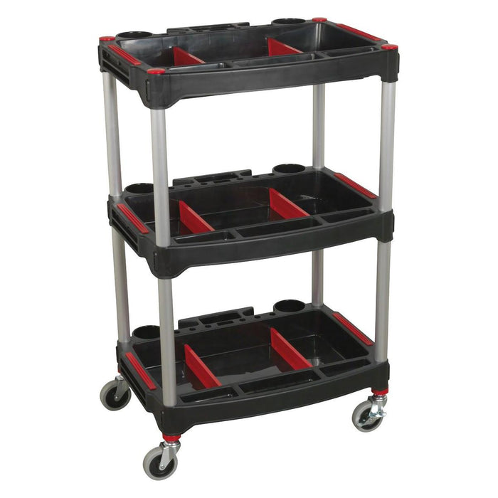 Sealey Workshop Trolley 3-Level Composite with Parts Storage CX313