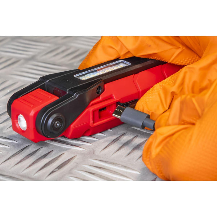 Sealey Rechargeable 360 Inspection Light 10W & 2 x 4W SMD LED - Red LED3605R Sealey - Town Tools 