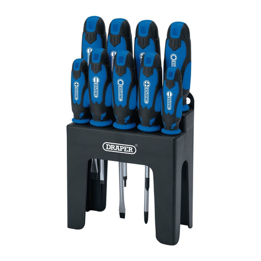 Draper Soft Grip Screwdriver Set, Blue (9 Piece) 15960 Draper - Town Tools 