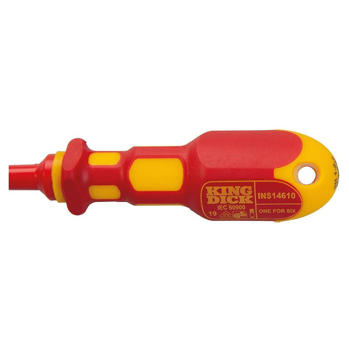 King Dick 1-for-6 Screwdriver Insulated PZ1, PZ2, PZ3 & PH1, PH2, PH3