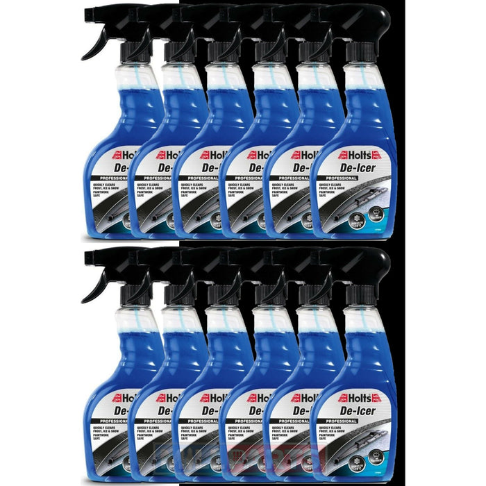 12x Holts Car De-Icer Spray Melts Windscreen Ice Frost Snow Winter De icer 500ml