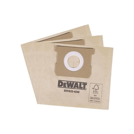 Dewalt Vacuum DXVA25-4240 Dust Bag (Pack 3) DEWALT Vacuum - Town Tools