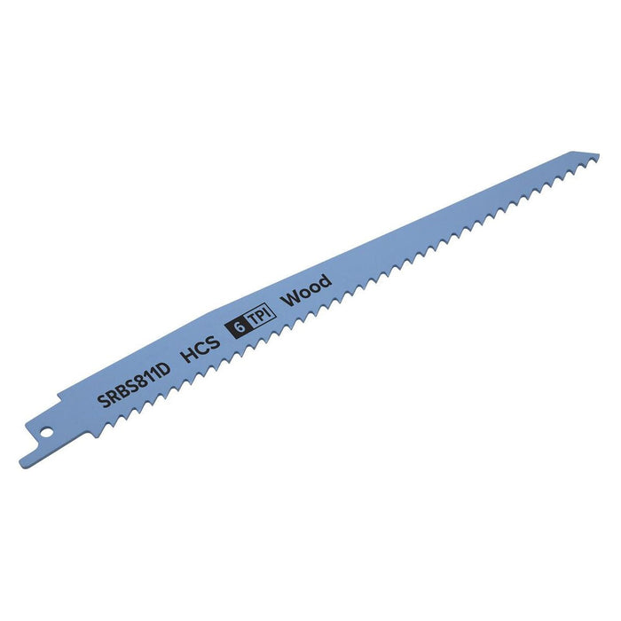 Sealey Reciprocating Saw Blade Clean Wood 200mm 6tpi Pack of 5 SRBS811D Sealey - Town Tools 