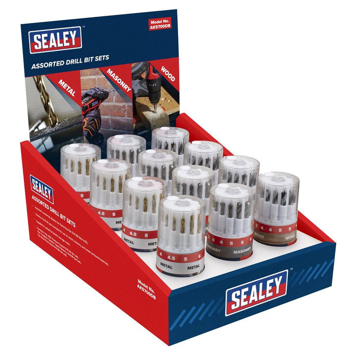 Sealey Assorted Drill Bit Set - Display Box of 12 AK5700DB Sealey - Town Tools 