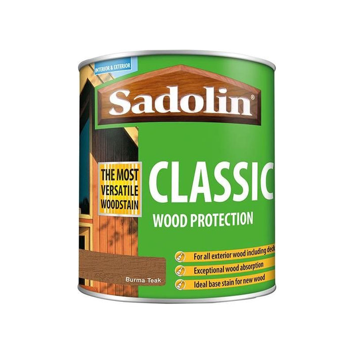 Sadolin Classic Wood Protection Burma Teak 1 litre Sadolin - Town Tools