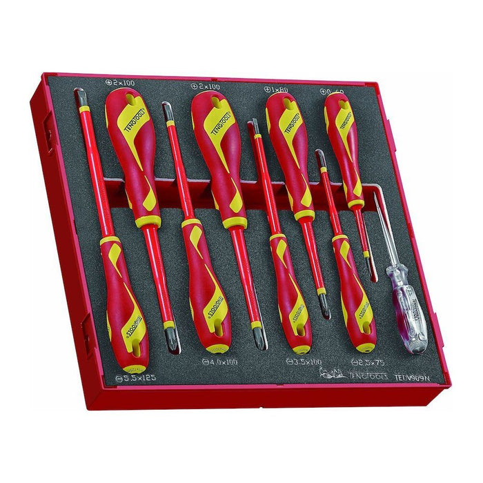Teng Tools Insulated Screwdriver Set Mixed FOAM2 9 Pieces Teng Tools - Town Tools 