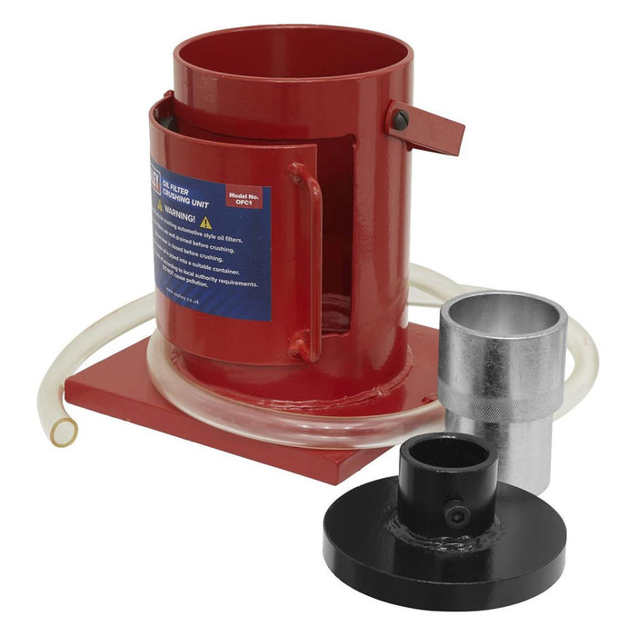 Sealey Oil Filter Crusher & Adaptor Combo OFC1COMBO Sealey - Town Tools 