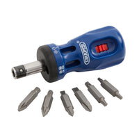 Draper Stubby Ratchet Screwdriver and Bit Set Countertop Display (24 Piece)