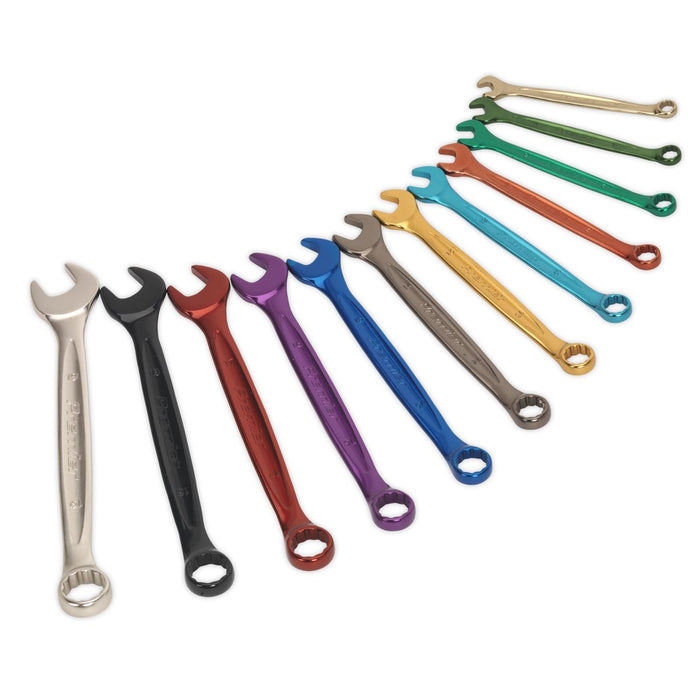 Sealey Combination Spanner Set 12pc Multi-Coloured Metric AK63915 Sealey - Town Tools 