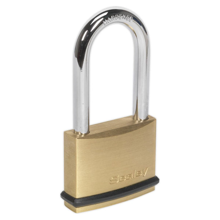 Sealey Brass Body Padlock Long Shackle 50mm PL202L Sealey - Town Tools 