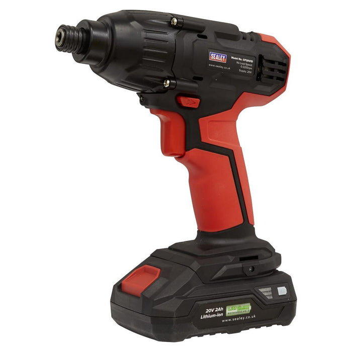 Sealey Impact Driver 20V SV20 Series 1/4"Hex Drive 180Nm Body Only CP20VID Sealey - Town Tools 