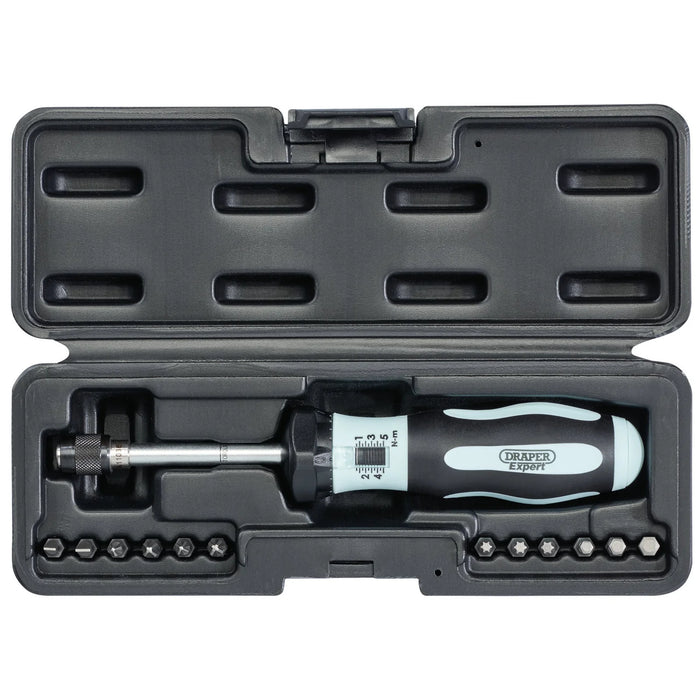 Draper Expert Torque Screwdriver Kit, 1-5Nm - 995TS-1