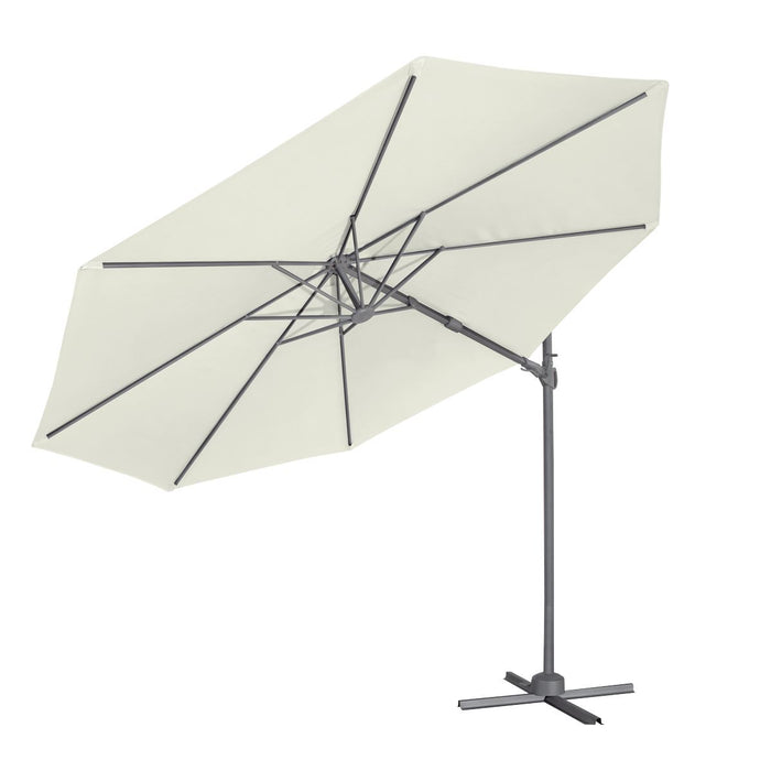 Dellonda Cantilever Parasol with 360 Rotation, Tilt & Cover 3m - Cream