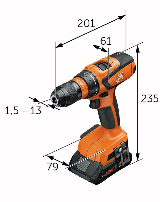 FEIN 4-speed cordless drill/driver ASCM 18 QSW AS 71161461000 FEIN - Town Tools
