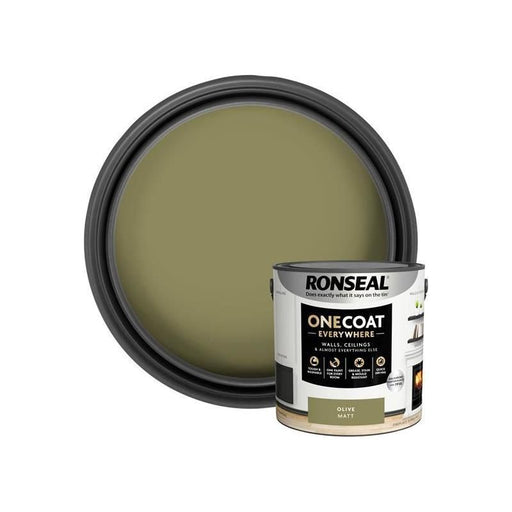 Ronseal One Coat Everywhere Interior Paint Olive Matt 2.5 litre Ronseal - Town Tools
