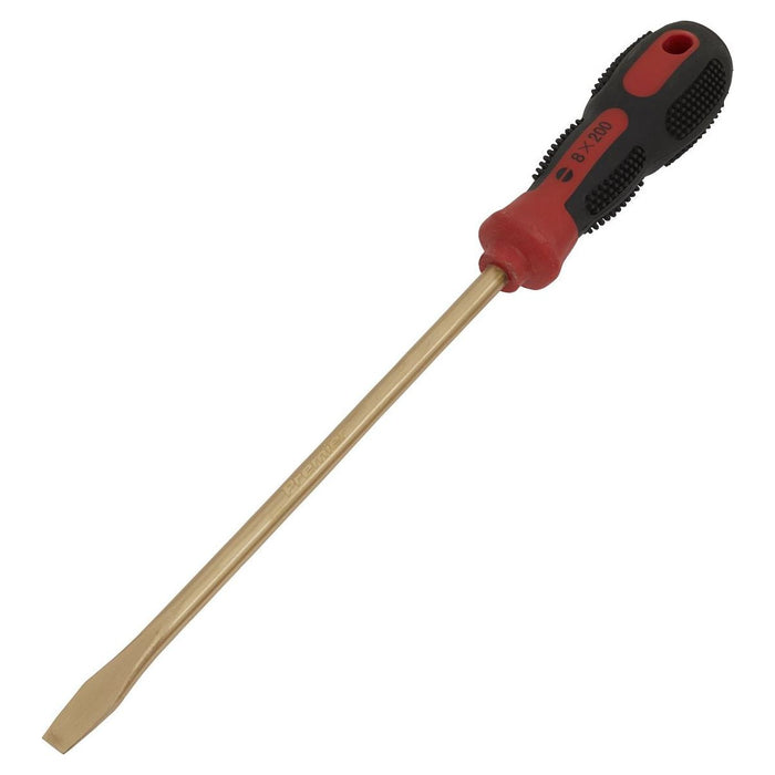 Sealey Screwdriver Slotted 8 x 200mm Non-Sparking NS095 Sealey - Town Tools 