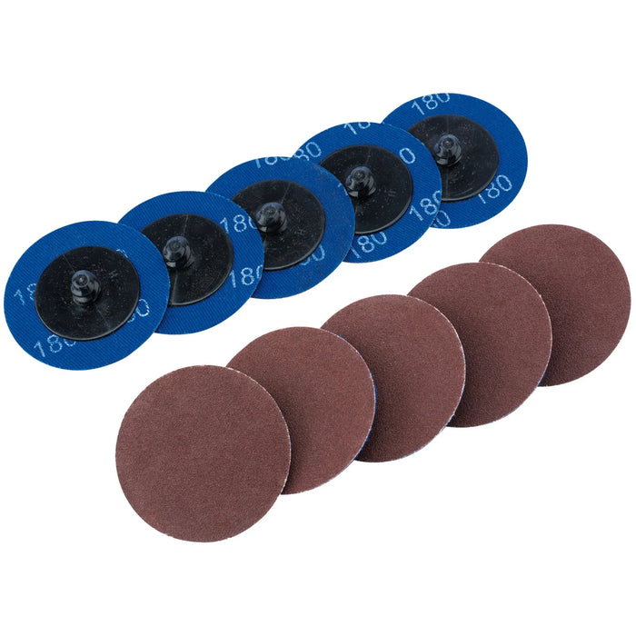 Draper Aluminium Oxide Sanding Discs, , 180 Grit (Pack of 10) 50-75mm