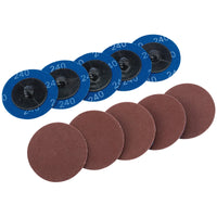 Draper Aluminium Oxide Sanding Discs, , 240 Grit (Pack of 10) 50-75mm