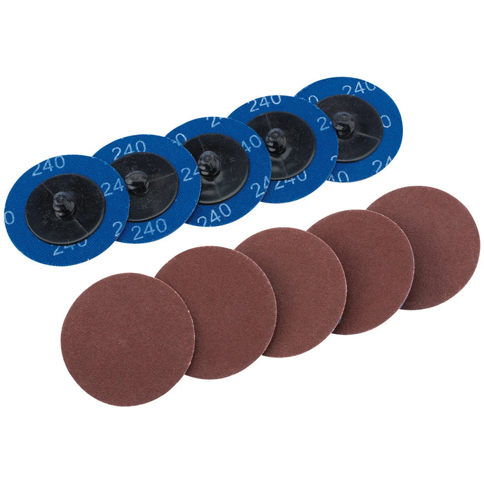 Draper Aluminium Oxide Sanding Discs, , 240 Grit (Pack of 10) 50-75mm