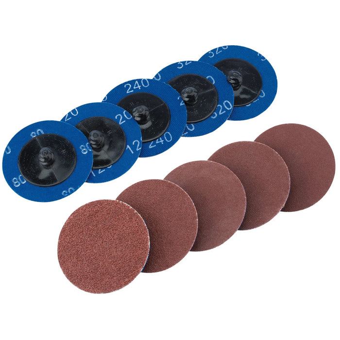 Draper Assorted Aluminium Oxide Sanding Discs, (Pack of 10) 50-75mm