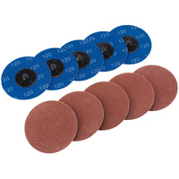 Draper Aluminium Oxide Sanding Discs, 75mm, 120 Grit (Pack of 10) - SD3AB