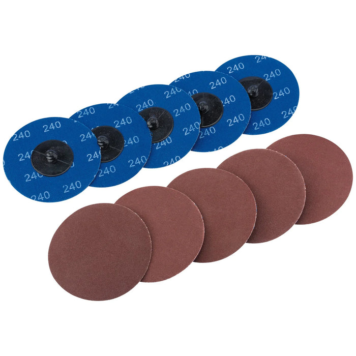 Draper Aluminium Oxide Sanding Discs, , 240 Grit (Pack of 10) 50-75mm