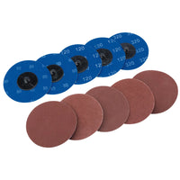 Draper Assorted Aluminium Oxide Sanding Discs, (Pack of 10) 50-75mm
