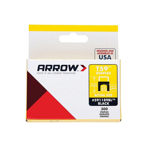 Arrow T59 Insulated Staples Black 6 x 6mm (Box 300) Arrow - Town Tools