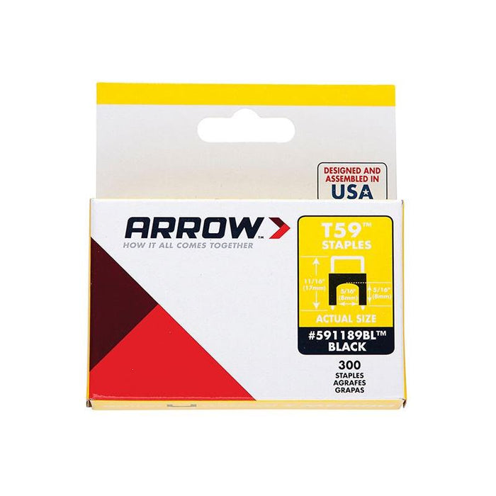 Arrow T59 Insulated Staples Black 6 x 6mm (Box 300) Arrow - Town Tools