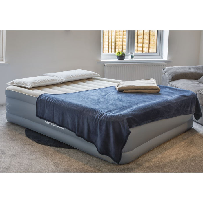 Dellonda Raised Air Bed with Built-in Electric Pump & Storage Bag - Queen