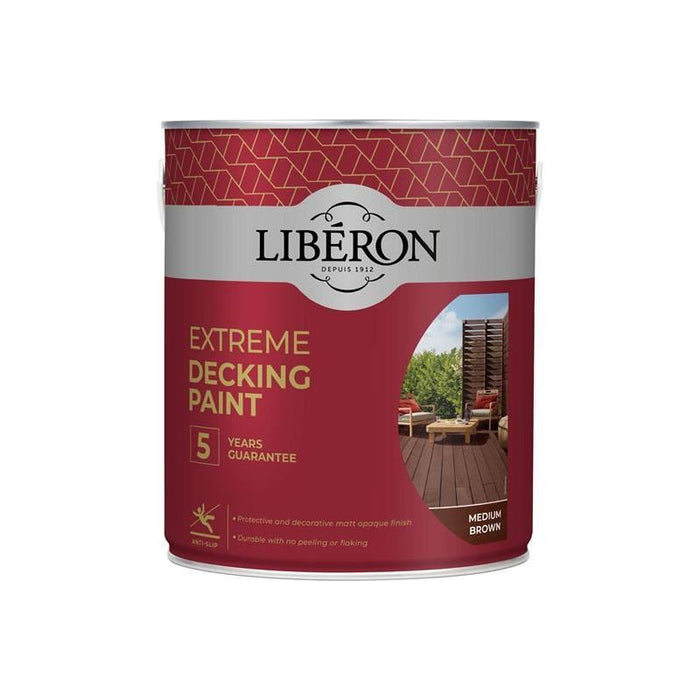 Liberon Extreme Decking Paint Medium Brown 2.5 litre Liberon - Town Tools