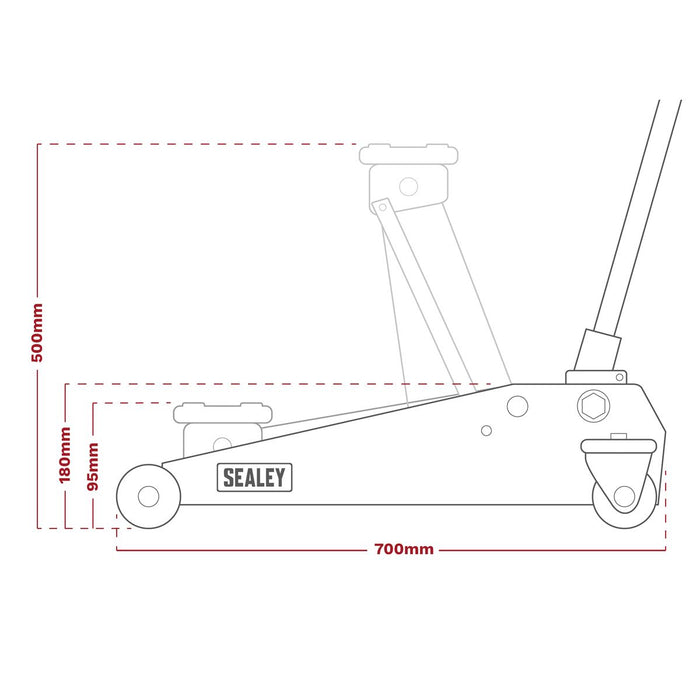 Viking Viking Low Profile Professional Trolley Jack with Rocket Lift 3 Tonne Viking - Town Tools 