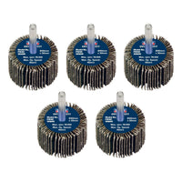 Sealey 40 x 30mm Abrasive Flap Wheel on 6mm Shaft Assorted Grit - Pack of 5