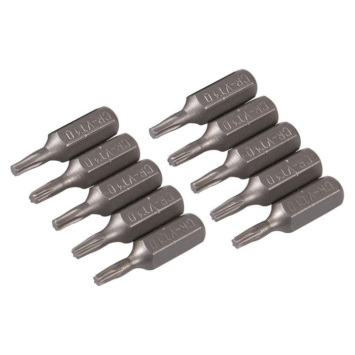 Silverline T10 Cr-V Screwdriver Bits 10pk T10 Silverline - Town Tools 