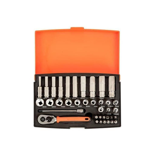 Bahco SL25L 1/4in Deep Drive Socket Set, 37 Piece Bahco - Town Tools