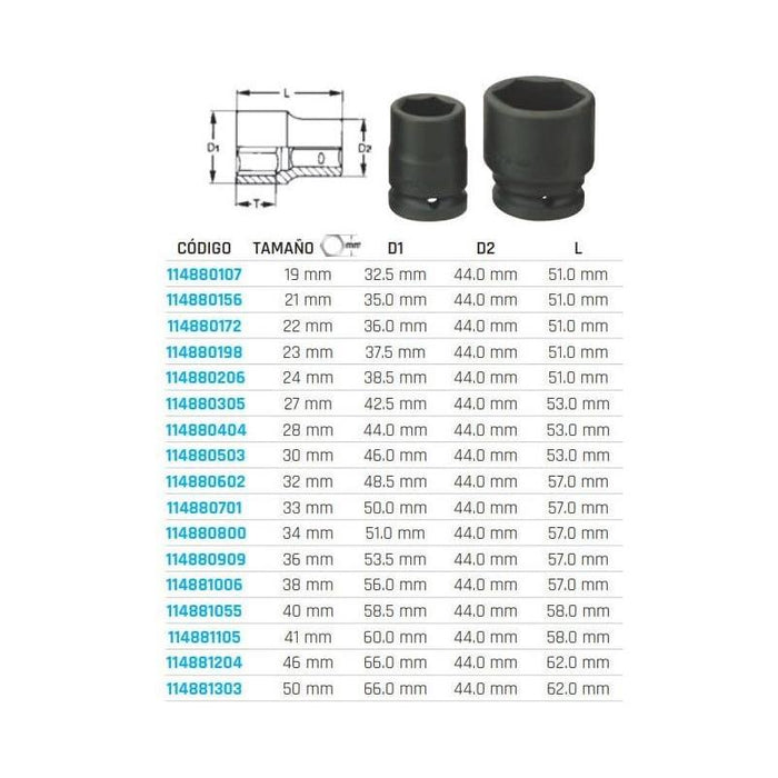 Teng Tools 3/4" Impact Socket DIN Metric 50mm Teng Tools - Town Tools 
