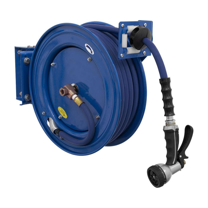 Sealey Heavy-Duty Retractable Water Hose Reel 15m13mm ID Rubber Hose WHR1512 Sealey - Town Tools 