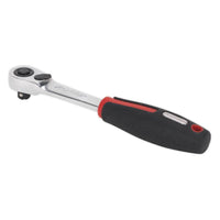 Sealey Ratchet Wrench 1/4"Sq Drive Compact Head 72-Tooth Flip Reverse Platinum S