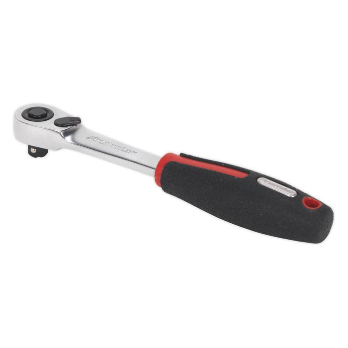 Sealey Ratchet Wrench 1/4"Sq Drive Compact Head 72-Tooth Flip Reverse Platinum S Sealey - Town Tools 