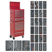Tool Chest Combination 14 Drawer with 1179pc Tool Kit - Red