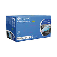 10x Bodyguards GL895 Powder Free Blue Nitrile Disposable Gloves Large Box of 100