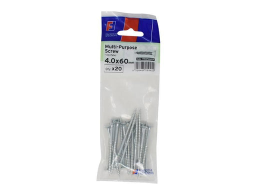 ForgeFix Multi-Purpose Pozi Screw CSK ST ZP 4.0 x 60mm ForgePack 20 ForgeFix - Town Tools