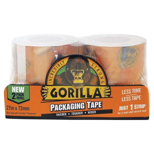 Gorilla Glue Gorilla Packaging Tape Refill 72mm x 27m (Pack 2) Gorilla Glue - Town Tools