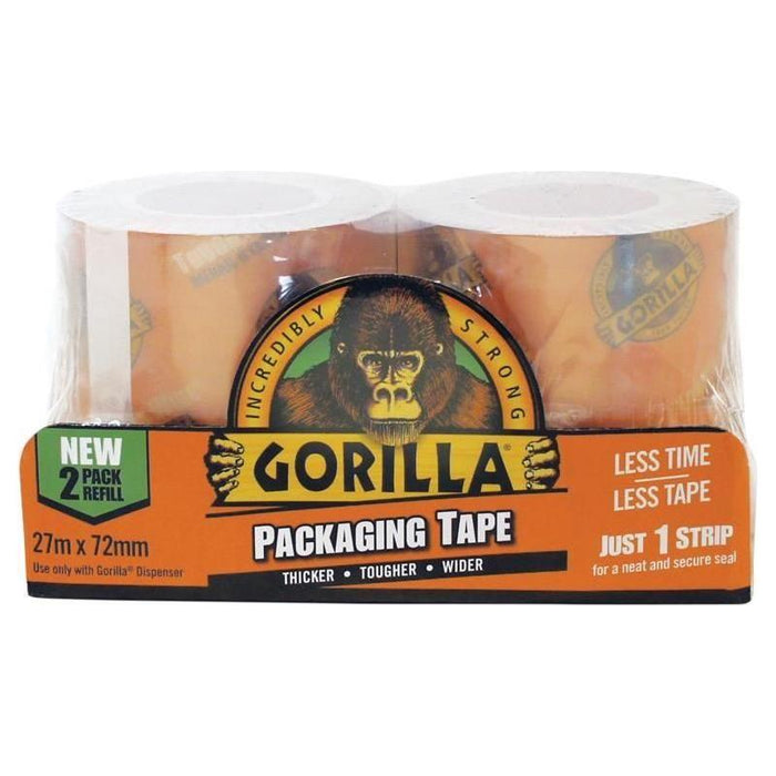 Gorilla Glue Gorilla Packaging Tape Refill 72mm x 27m (Pack 2) Gorilla Glue - Town Tools