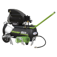 Sealey Air Compressor 50L Direct Drive 2hp with 4pc Air Accessory Kit SAC5020EPK