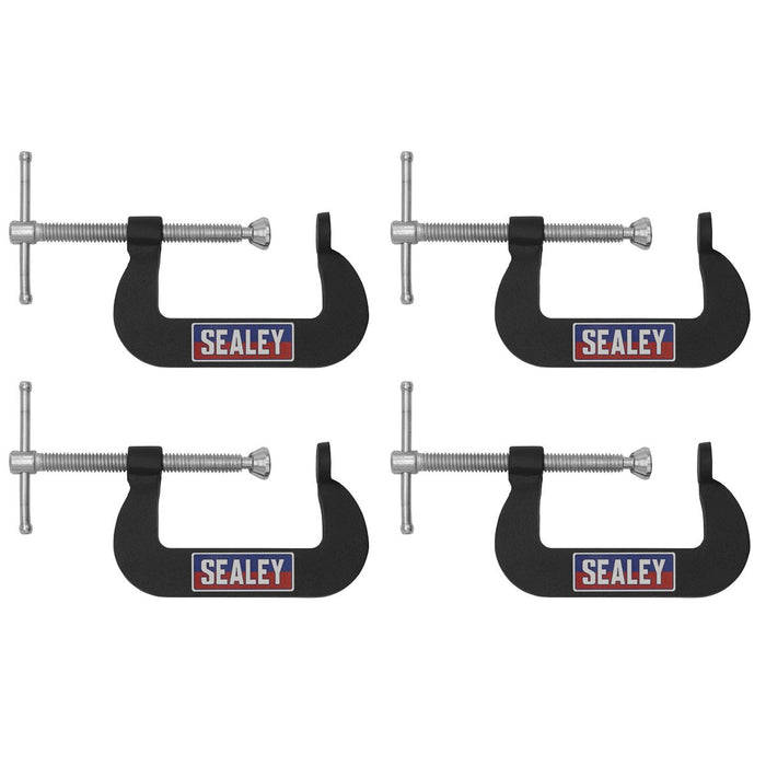 Sealey Junior C-Clamp Set 51mm x 32mm 4pc GCC06 Sealey - Town Tools 