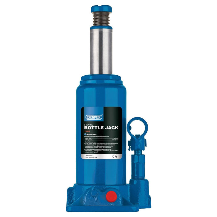 Draper Hydraulic Bottle Jack, 6 Tonne 13069 Draper - Town Tools 