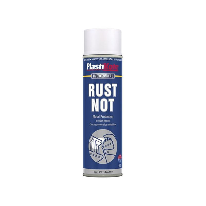 Plastikote Rust Not Spray Matt White 500ml PlastiKote - Town Tools