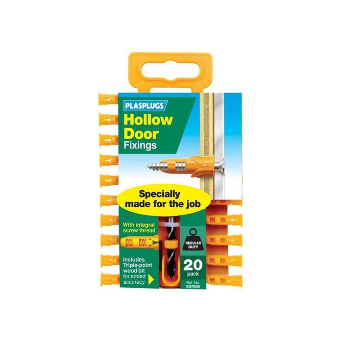 Plasplugs SDR556 Hollow Door Fixings (20) Plasplugs - Town Tools